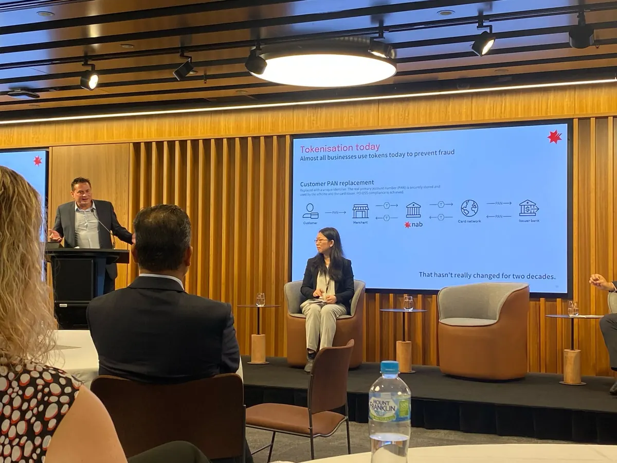 Mike Fowler speaking at an industry event